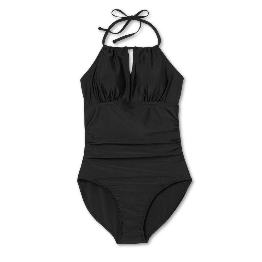 Women's Post Mastectomy High Neck One Piece Swimsuit Kona Sol Black Small